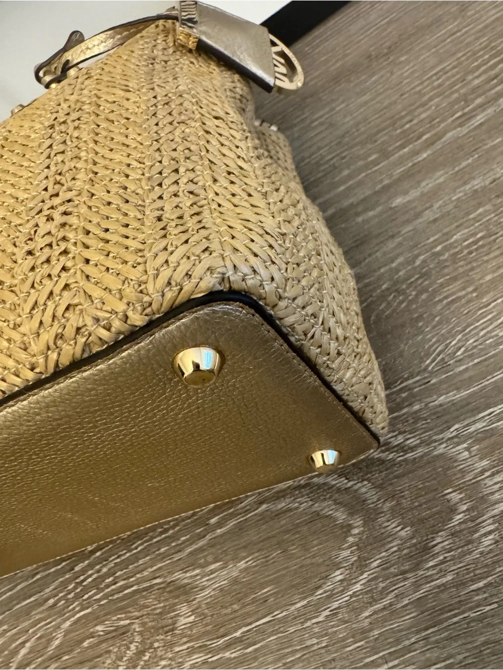 Michael Kor  Straw Rosalie Convertible Satchel. Missing the shoulder strap. - Picture 13 of 16